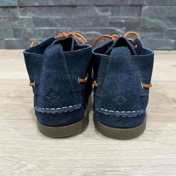 SPERRY Men's Navy Blue Suede Chukka Leather Boat Shoes Size 14 - Picture 3 of 9